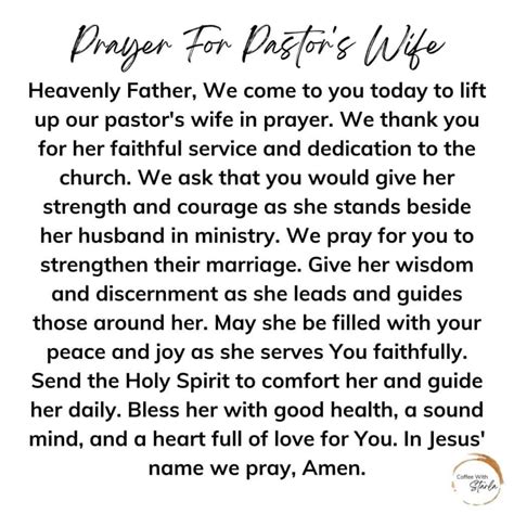 Prayer For Pastors Wife Plus Free Printable Coffee With Starla