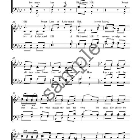 Sweet Lass Of Richmond Hill Satb Alan Simmons Music Choral Sheet Music For Choirs And Schools