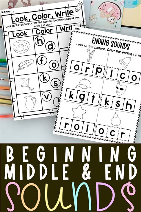 The Beginning And Ending Sounds Worksheet Is Shown In This Set Of