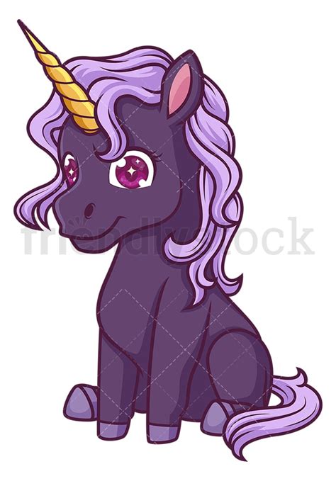 Purple Unicorn Cartoon Clipart Vector Friendlystock Ph