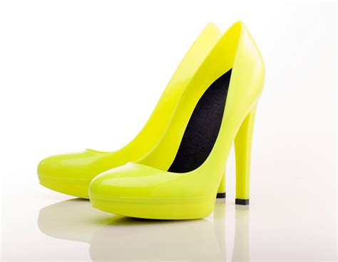 Neon Yellow Stiletto High Heels Jelly Shoes