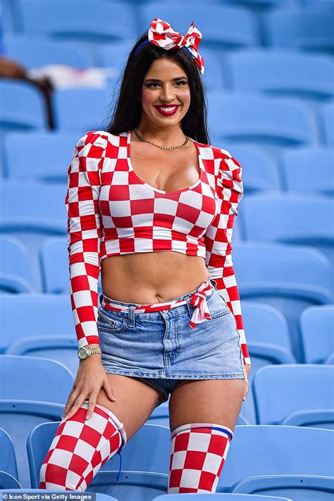 Miss Croatia Ivana Knoll Wows In A Busty Crop Top And Mini Skirt At The World Cup In Qatar