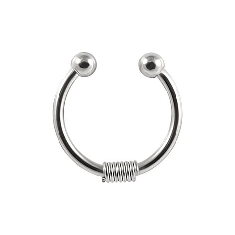 Fake Septum Ring Faux Septum Ring With Spring Design Non Etsy