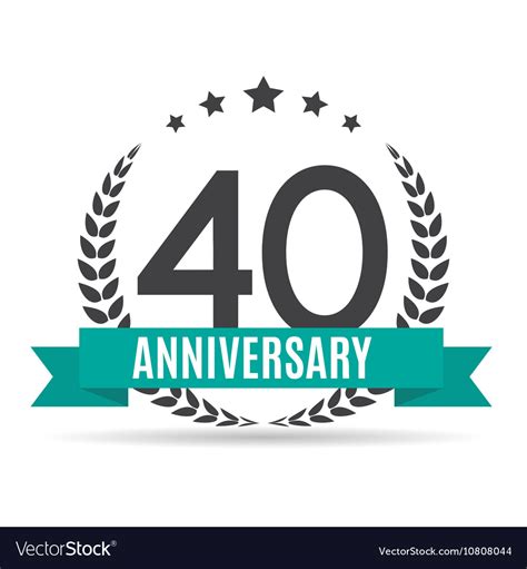 Template Logo 40 Years Anniversary Royalty Free Vector Image