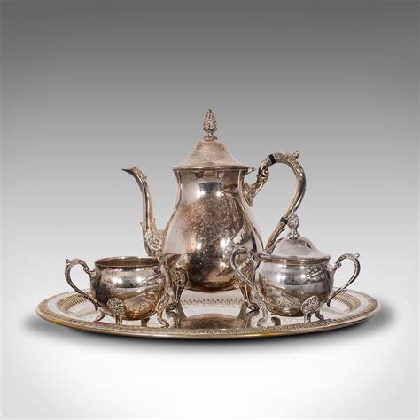 Antique Silver Plated Tea Service Set Of 4 For Sale At Pamono