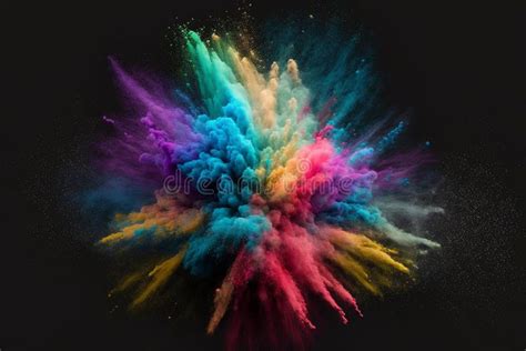 Explosive Color Powder Burst Rainbow Colors Dust Splash Concept Ai