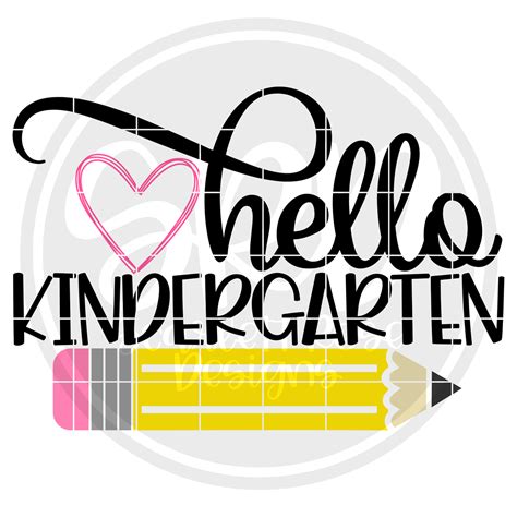School Svg Hello Kindergarten Svg Color Cut File Scarlett Rose Designs