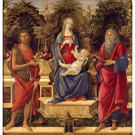 Fue apodado botticelli pues su hermano tenía una obesidad parecida a un barril. Obra de Arte - Madonna con los santos - Botticelli, Sandro