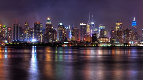 New York City Skyline At Night Wallpaper Rehare