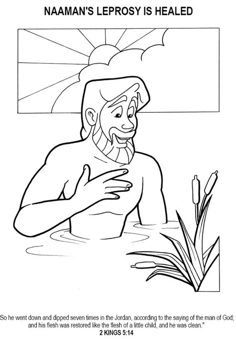 Naaman Bible Coloring Pages Clip Art Library