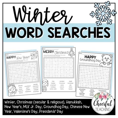 Winter Word Searches Perfect For Early Finisher Activities In The