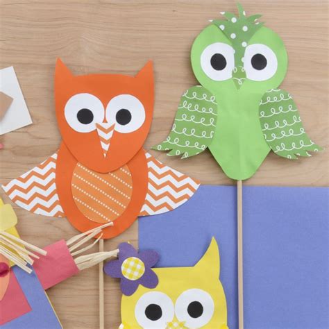 How To Make Paper Owls Cute Papercrafts Owl Puppets Moore Kids