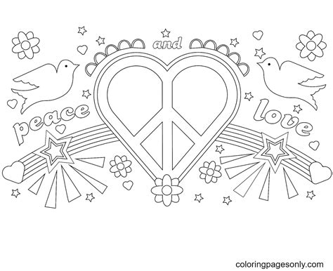 Peace And Love Coloring Pages