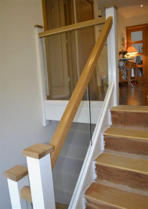 Glass balustrades are typically made using thick, tempered safety glass. Mr Manders' Oak and Glass Balustrade Refurb - StairBox ...