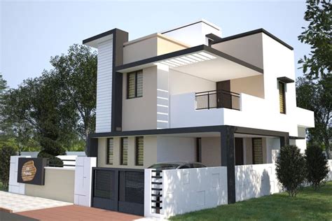 A Modern Style House With Black And White Accents