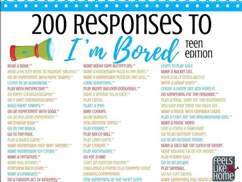 This Printable Is The Ultimate List Of Things To Do When Youre Bored