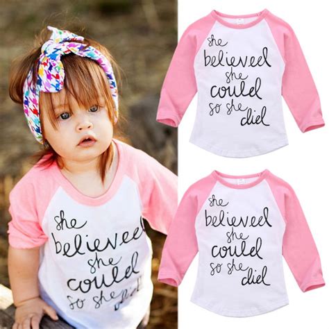 Pink Kids Toddler Baby Girls Tees Long Sleeve T Shirt Tops Casual