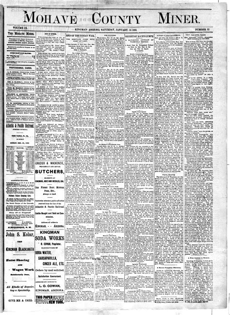 Mohave County Miner, 1891-01-24 | Arizona Memory Project