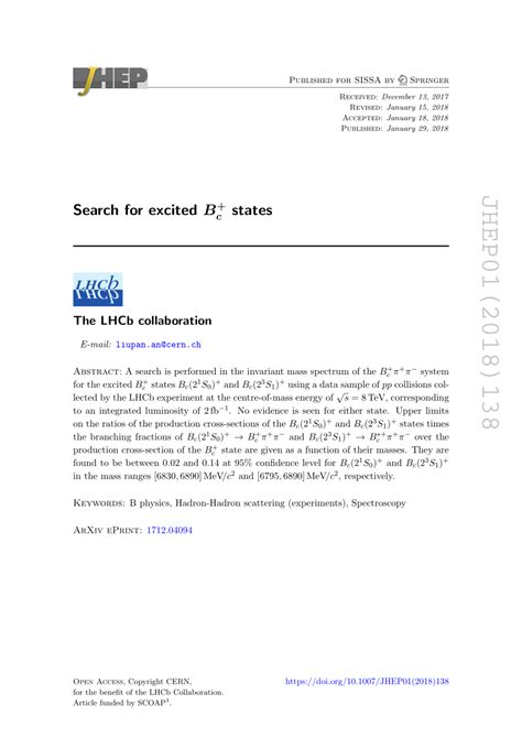 Pdf Search For Excited Bc States