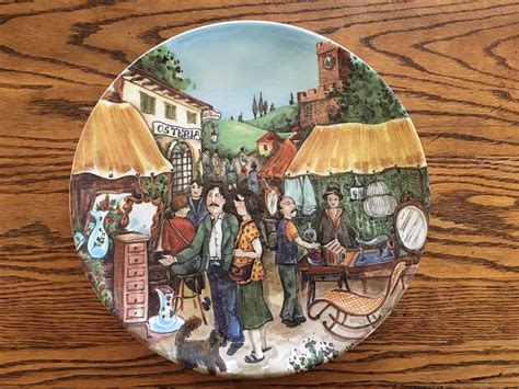 Brunelli Market Scene Plate Made In Italy Ebay