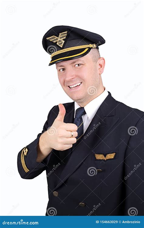 Airline Pilot Thumbs Up Stock Image Image Of Plane 154663029