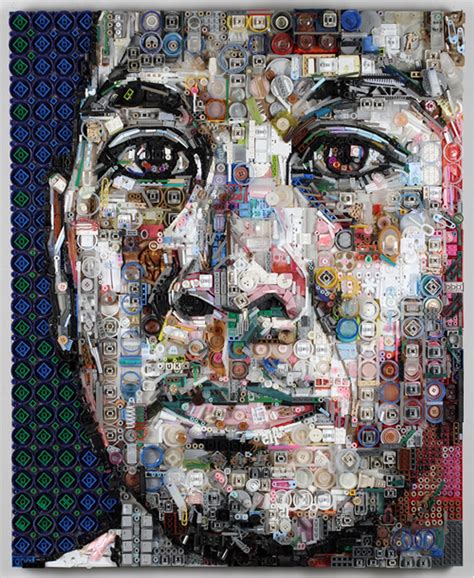 Amazingly Detailed Portraits Formed From Leftover Trash