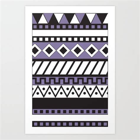 Purple Tribal Print Art Print By Dani Society6