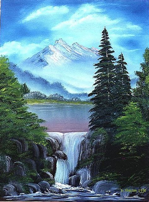 Pencils, chalk, crayons, pastels, pen and ink are used while making drawings. waterfall paintings - Google Search | waterfall paintings ...