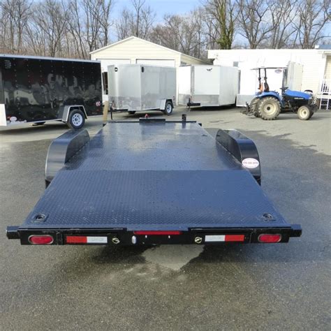 Quality 7 X 18 Solid Deck Car Hauler W Winch Plate And Battery Box