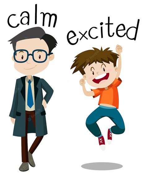 Premium Vector Opposite Wordcard For Calm And Excited