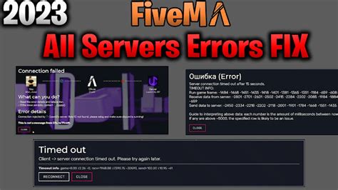 FiveM Connection Failled Error Server Connection Timed Out After Sec Timed Out