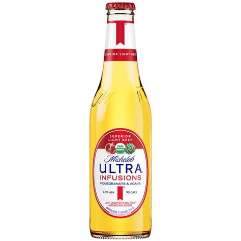 Michelob Ultra Infusions Pomegranate And Agave Light Beer Bottle 12 Fl