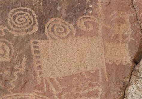 Stylized Bighorn Sheep And Spirals Petroglyphs Fremont Indian State