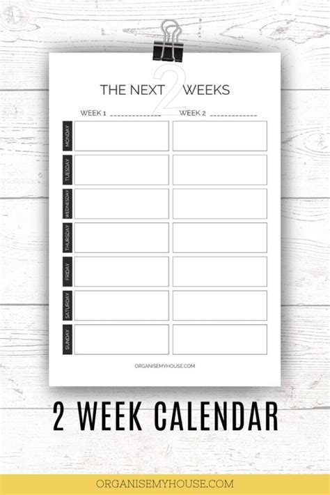 Blank Week Calendar