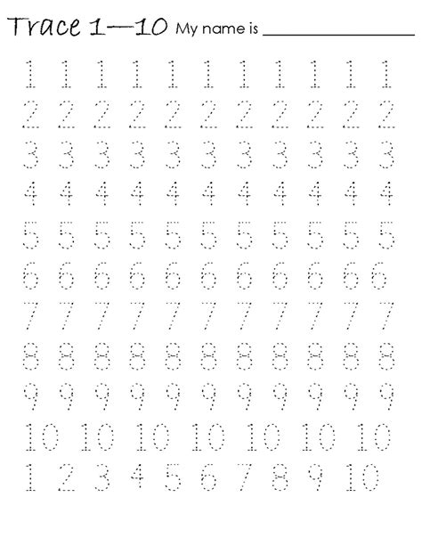 Learn To Write Numbers 1-10 Worksheets