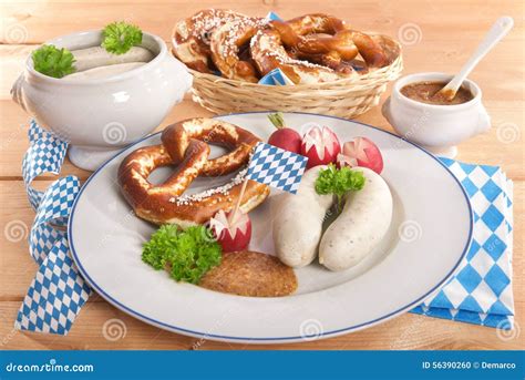 Bavarian Veal Sausage Breakfast Stock Photo Image Of Meal Franconia