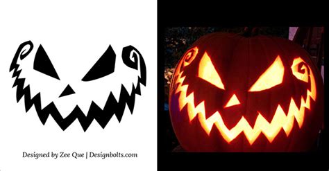 5 Free Scary Halloween Pumpkin Carving Patterns Stencils