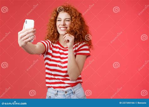 Sassy Good Looking Stylish Charismatic Redhead Female Curly Hairstyle