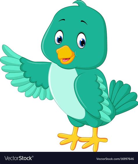 Illustration Of Cute Green Bird Cartoon Download A Free Preview Or