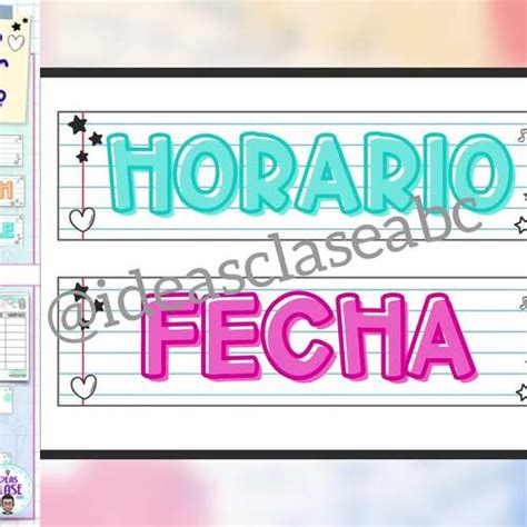 Carteles Horario Classroom Signs Labelsschedule Doodle Decor Theme