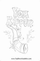 Kippur Yom Coloring Pages Shofar Getcolorings Printable Color sketch template