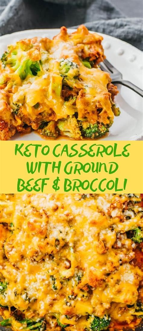 In a skillet, cook beef and onion in oil until meat is no longer pink; Keto Casserole With Ground Beef & Broccoli - Food Menu