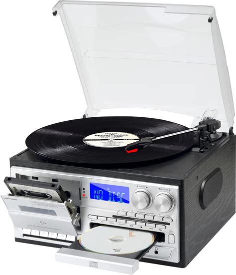 Musitrend 9 In 1 Record Player 3 Speed Vinyl Turntable With
