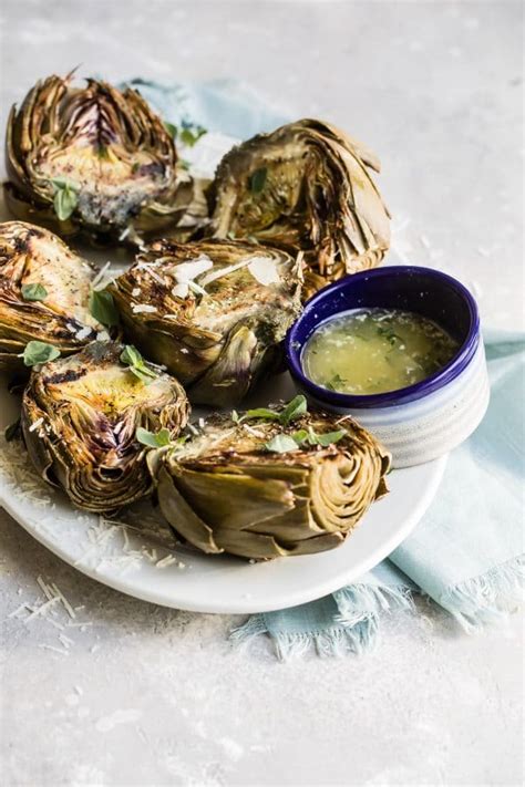 Grilled Artichokes With Garlic Parmesan Butter Recipe Grilled