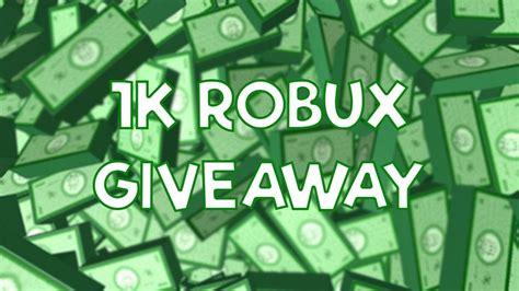1k Robux Give Away Youtube