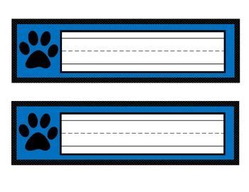 Add your names, share with friends. Paw Print Desk Name Plate | Classroom printables