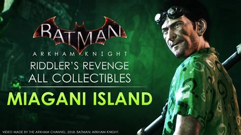 It doesn't take much to tame a cat, make them wear this and then call the bat. go to the orphanage and scan the bright object on the floor if you rescued catwoman, or on her if you didn't. Batman: Arkham Knight - Riddler Trophies - Miagani Island - YouTube