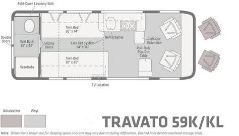 Winnebago Travato Floorplans And Specifications Details Of The