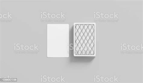 Blank White Playing Card With Deck Stack Mockup Isolated Stock Photo