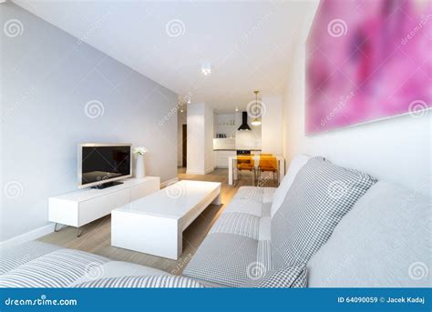 Modern Interior Design Living Room And Kitchen Stock Image Image Of